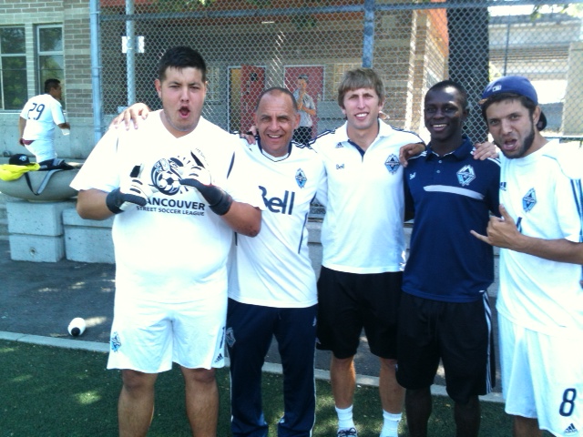 Whitecap players join our youth at soccer practice