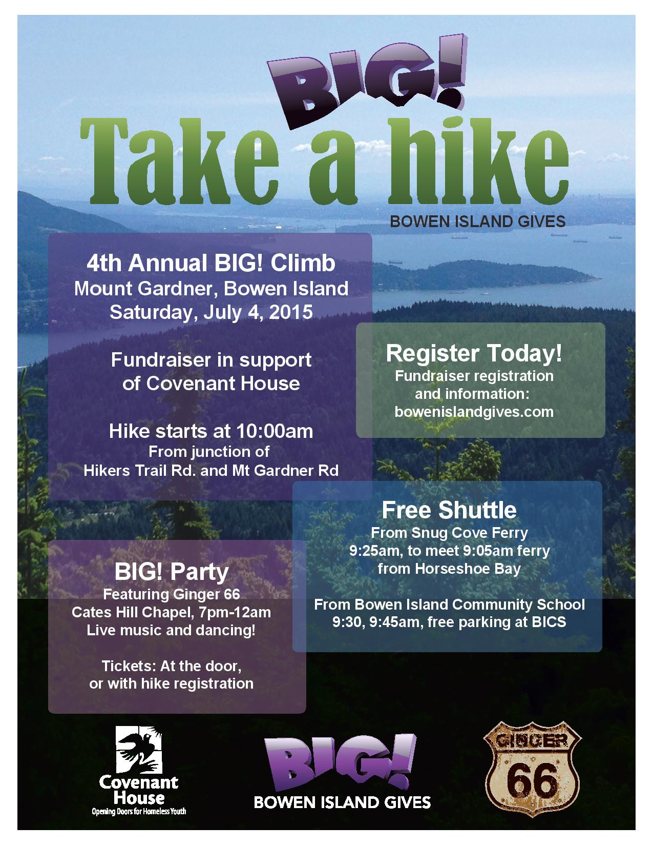 Bowen Island Gives invites you to Take a Big Hike