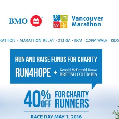 CHV chosen as a Run4Hope Community Charity for the BMO Vancouver Marathon