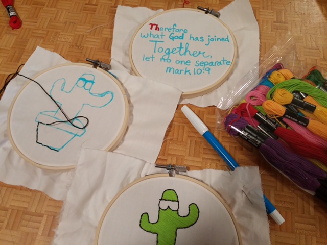 Our youth are learning to do embroidery!