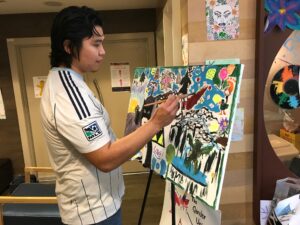 painting on the collaborative canvas