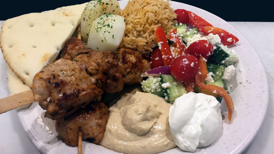 a plate of delicious greek food