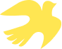 Yellow dove in flight icon